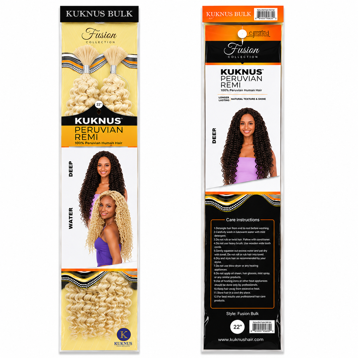 Kuknus Peruvian Remi Style Boho Water Bulk Synthetic Hair