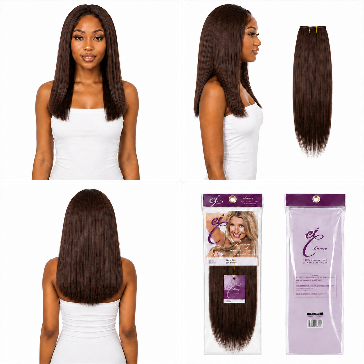 Ei Luxury 100% Unprocessed Virgin human hair Clip-in