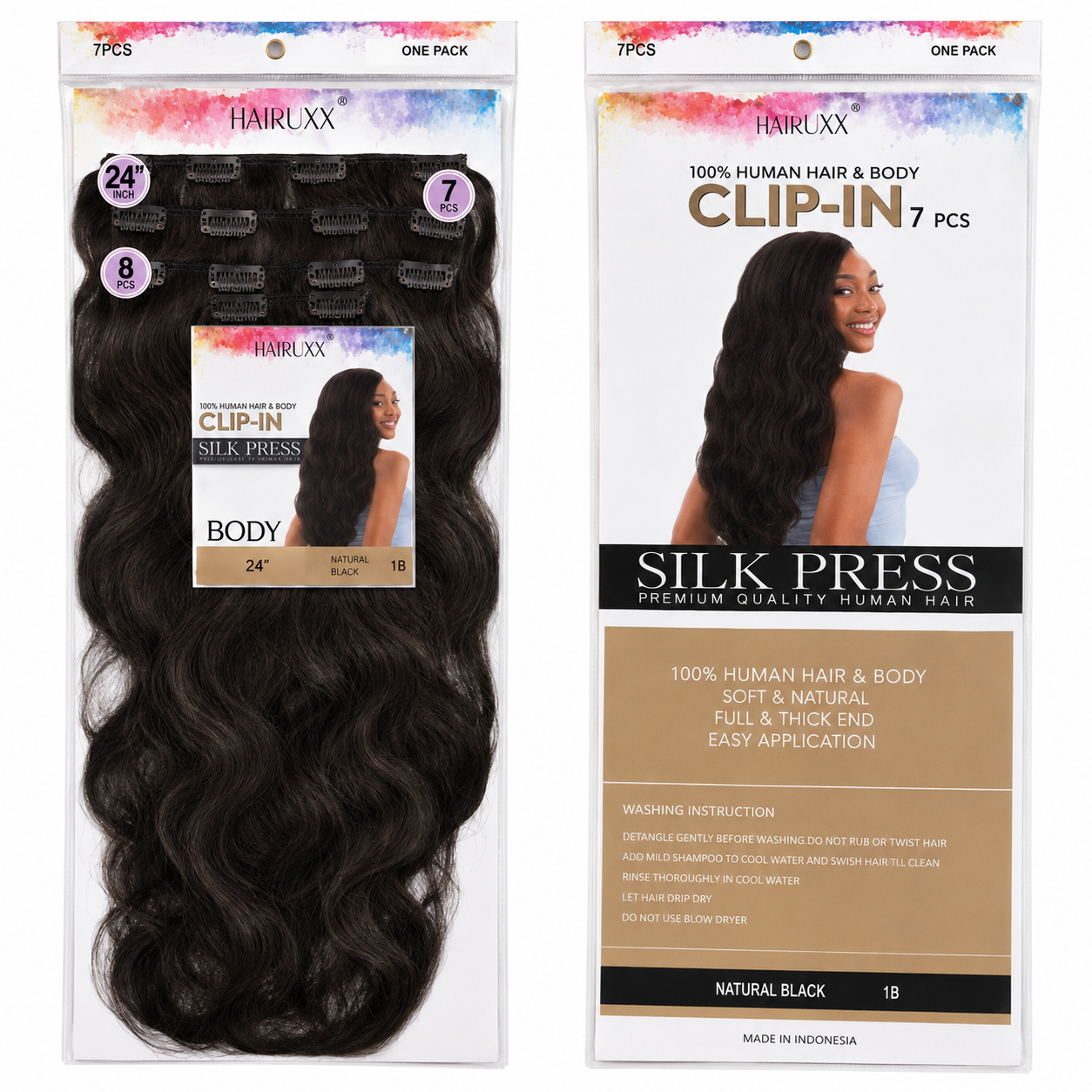 Darbro Doja Silk Press Body Wave Clip-In Synthetic Hair Extensions 24"