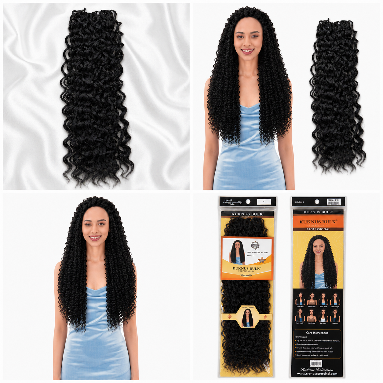 Kuknus Beach Curl Bulk Synthetic Braids Hair 20"