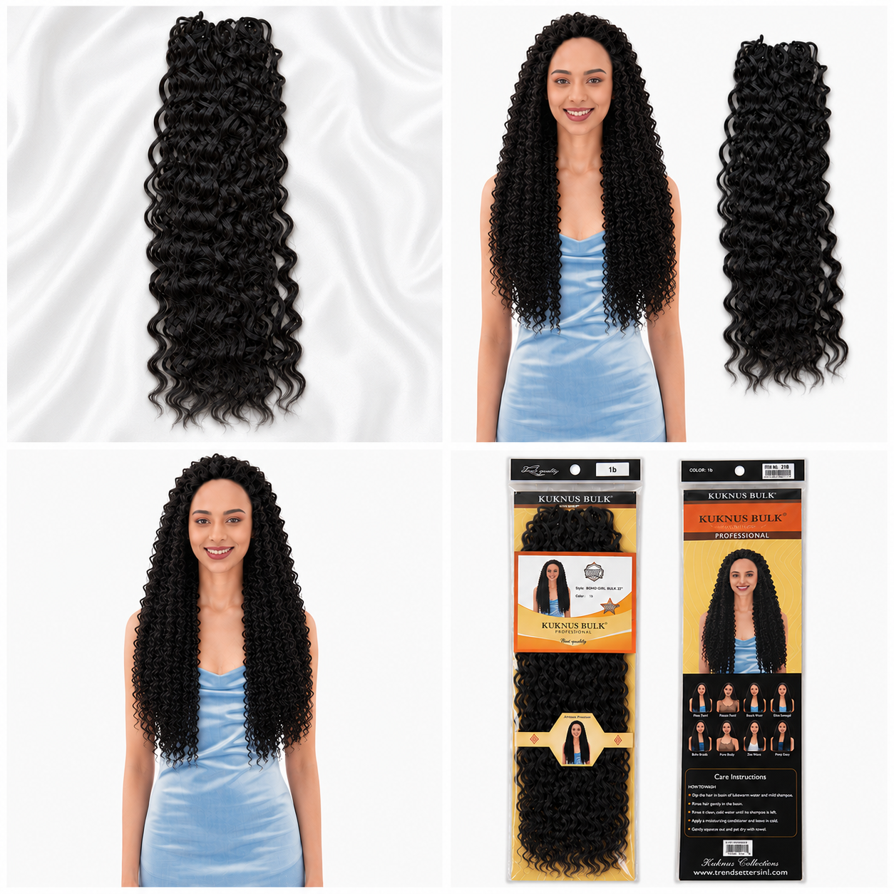 Kuknus Beach Curl Bulk Synthetic Braids Hair 20"