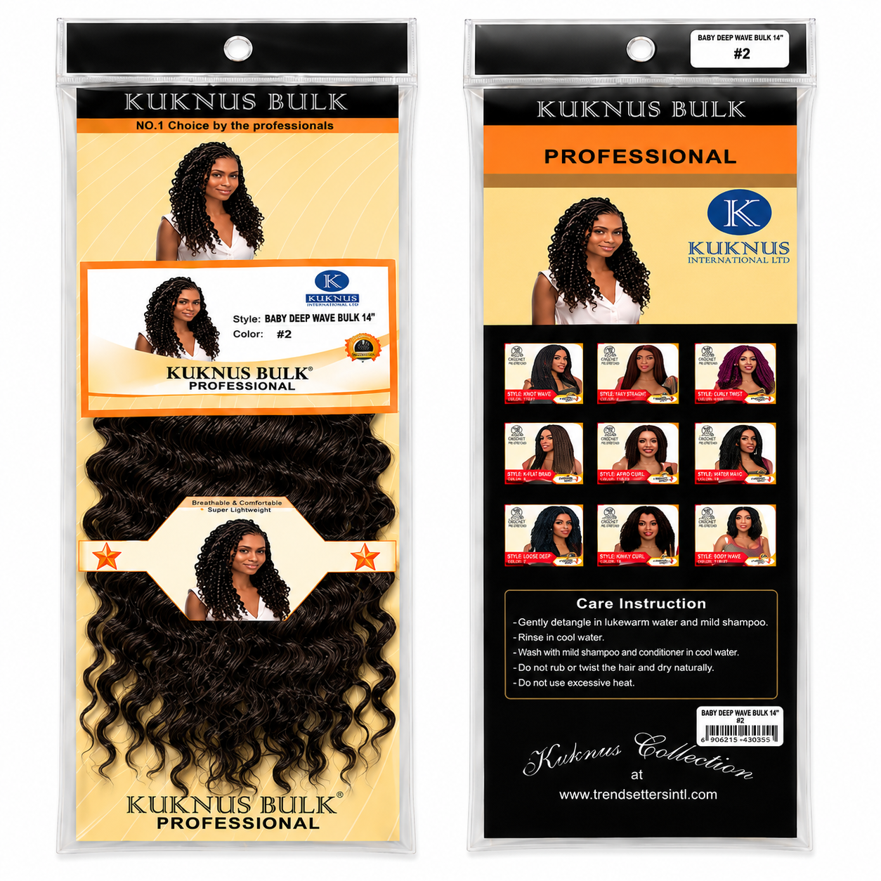 Kuknus Baby Deep Twist Bulk Synthetic Braids Hair 14"