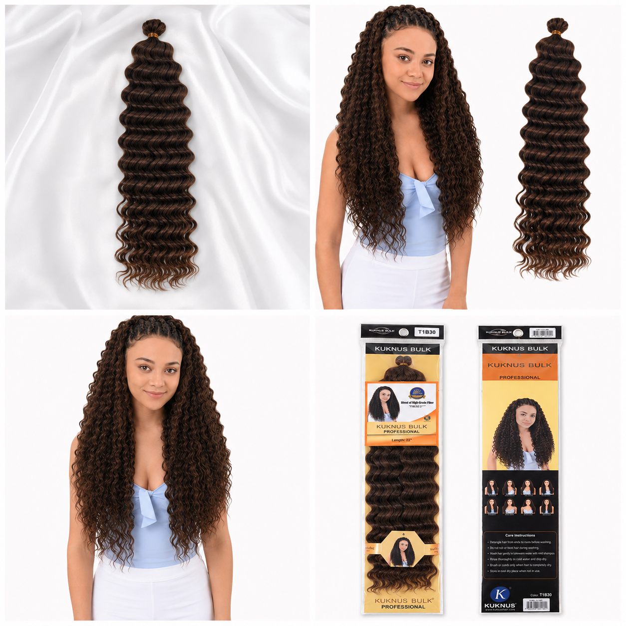 Kuknus Style Deep Twist Bulk Synthetic Braiding Hair