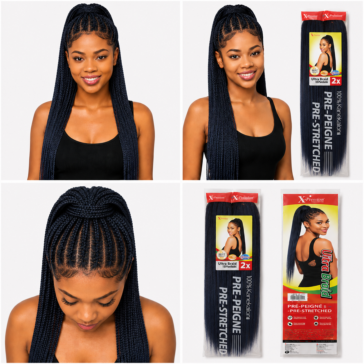 X-Pression Pre-Stretched Braiding Hair 2X Pack, 24"