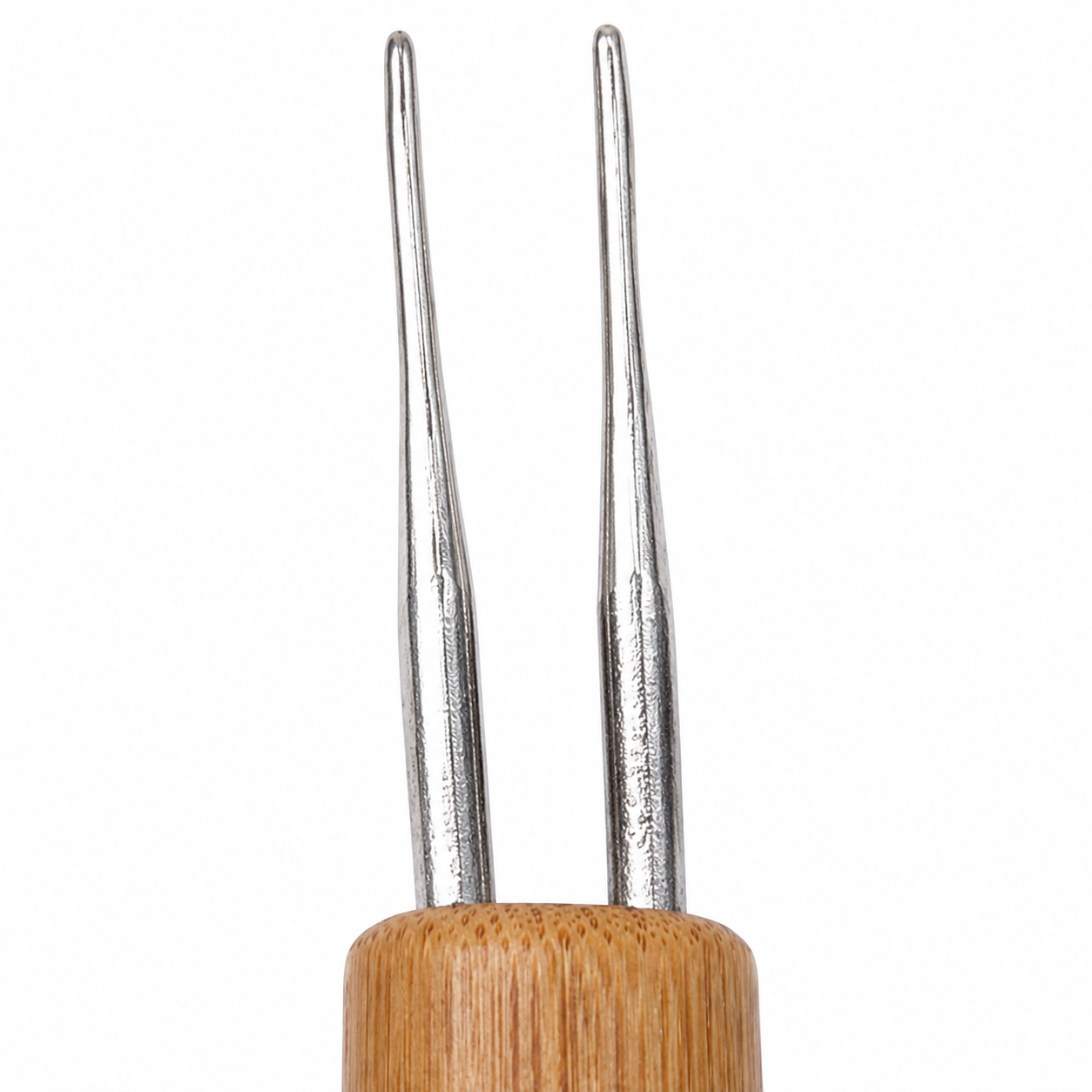 Bamboo Handle Double Needle Crochet Hook