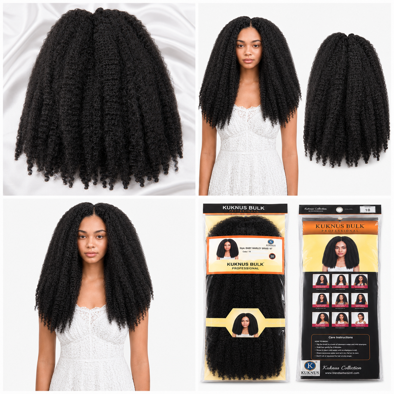 Kuknus Style Baby Marley Braid Bulk Synthetic Hair 14