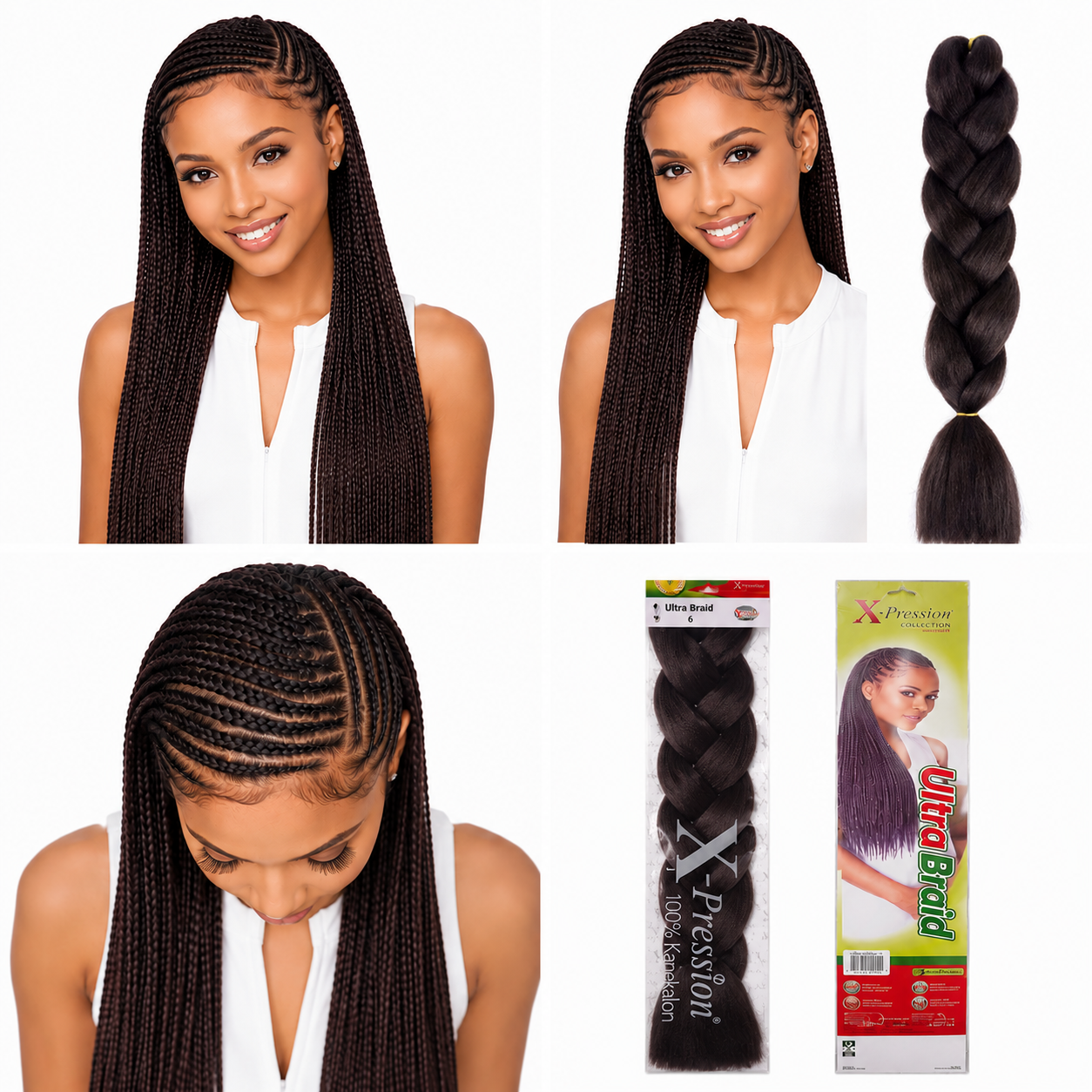 X-Pression Ultra Braids Non-Stretched Kanekalon Braiding Hair 82"