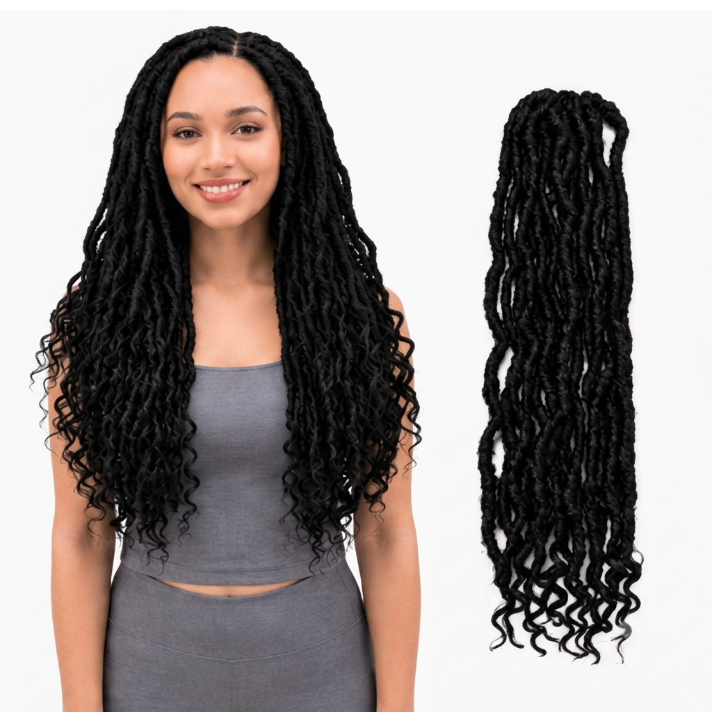 Kuknus Style Dread Lock Wavy Bulk Braiding Hair