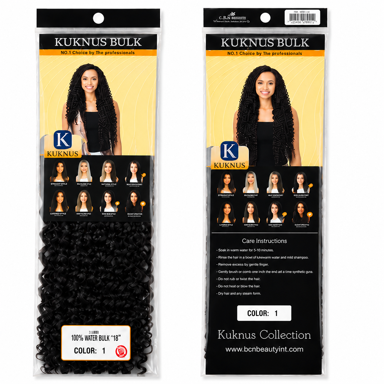 Kuknus Water Bulk Synthetic Braiding Hair, 20"