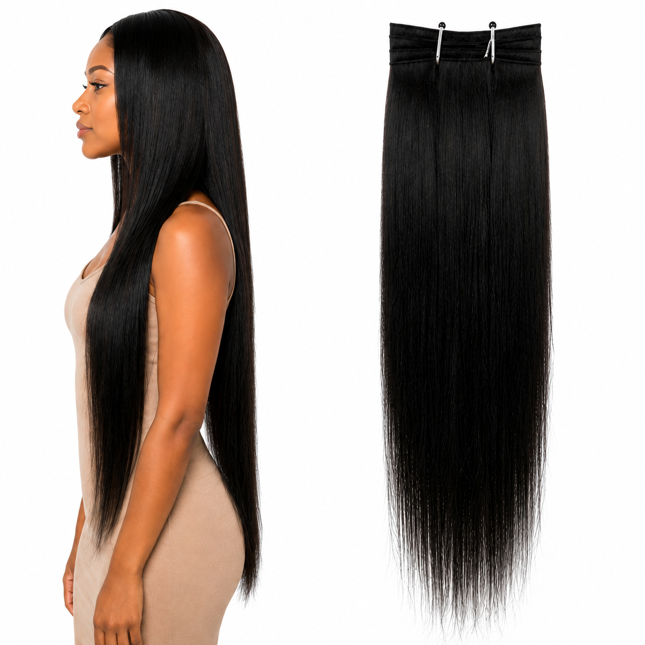 Ei Brazilian 100% Unprocessed Virgin Brazilian Human Hair Extension Straight Natural