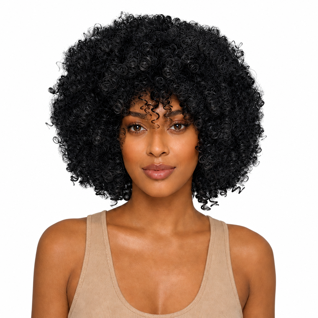 Black Angle Dita - Synthetic Short Spiral Curly Hair Wig