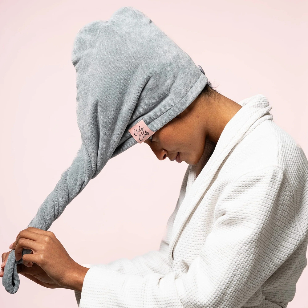 Only Curls Towel Turban - Grey