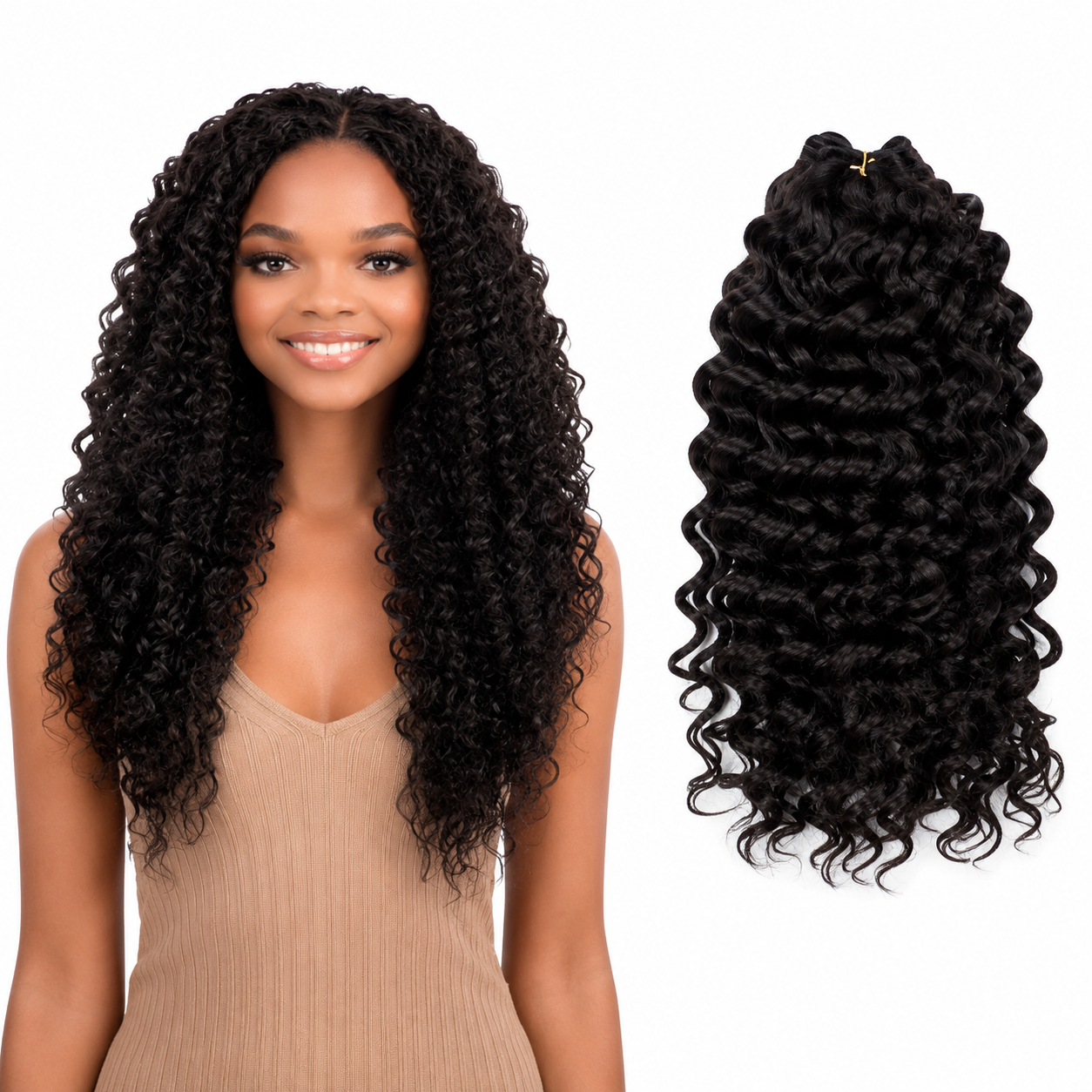 Kuknus Baby Beach Curl Bulk Synthetic Braiding Hair