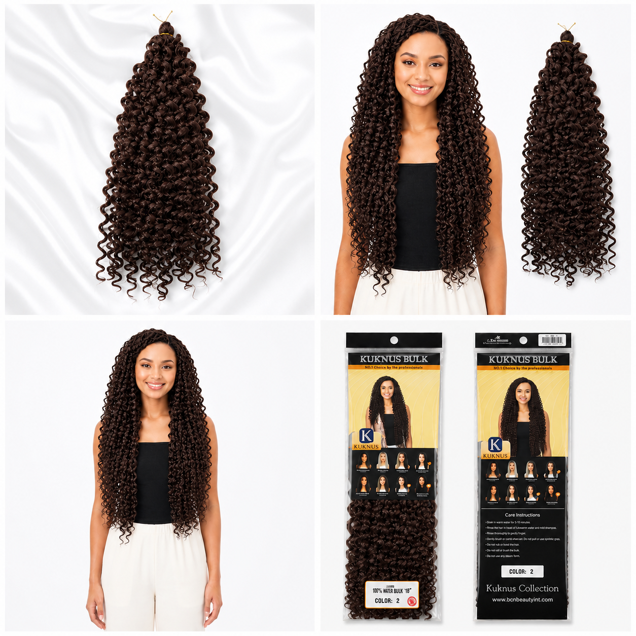 Kuknus Water Bulk Synthetic Braiding Hair, 20"