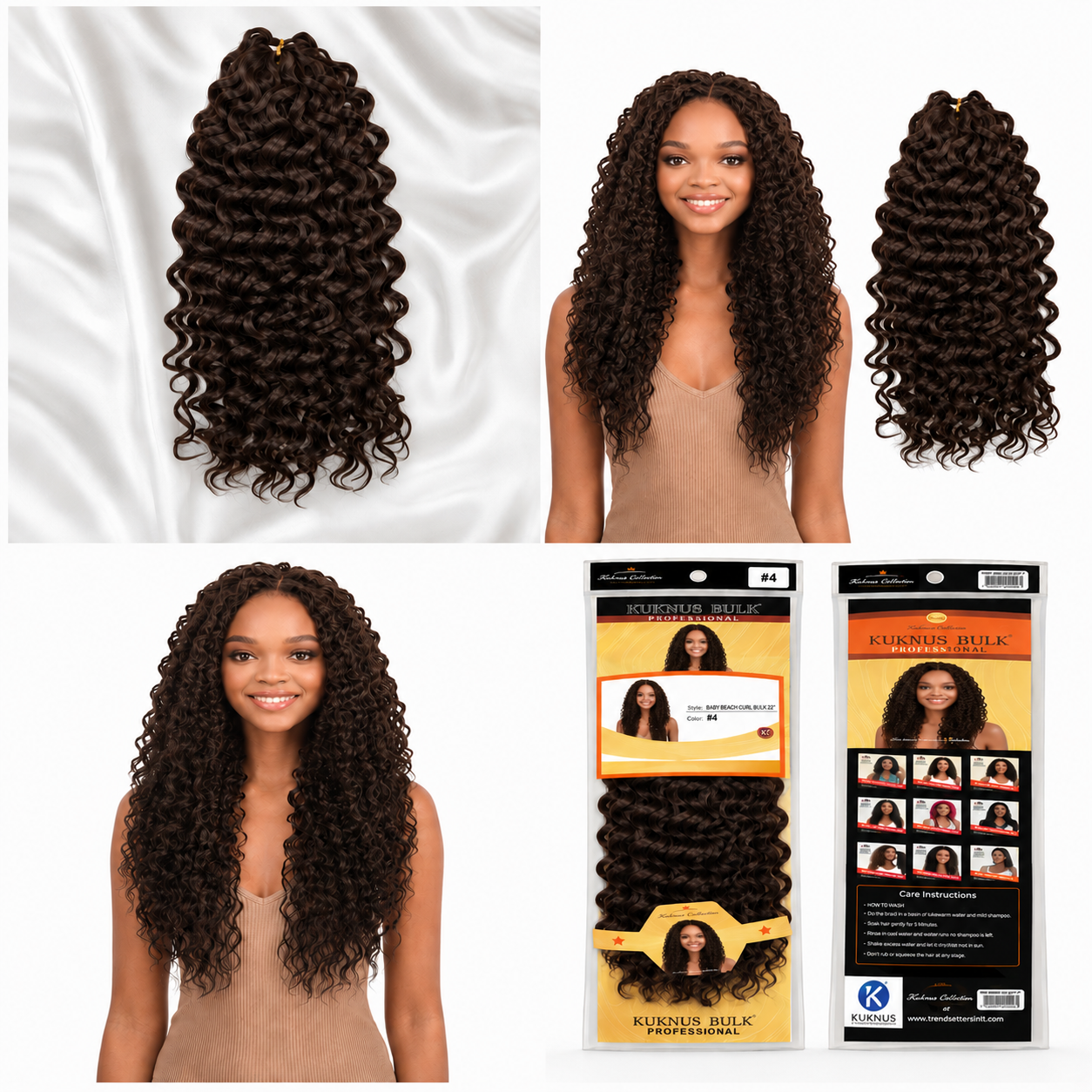 Kuknus Baby Beach Curl Bulk Synthetic Braiding Hair
