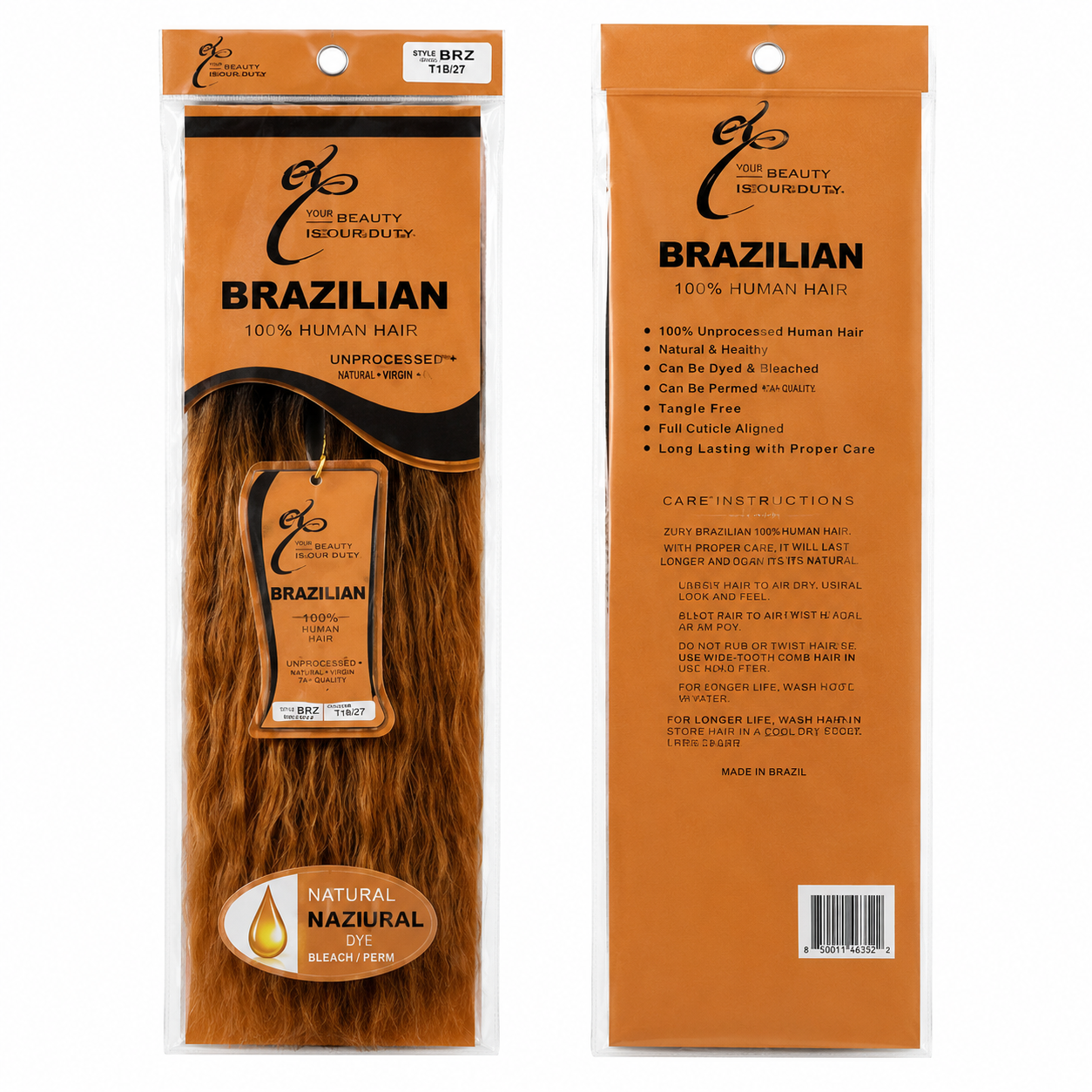 Ei 100% Unprocessed Virgin Brazilian Human Hair Extension Body Wave Natural