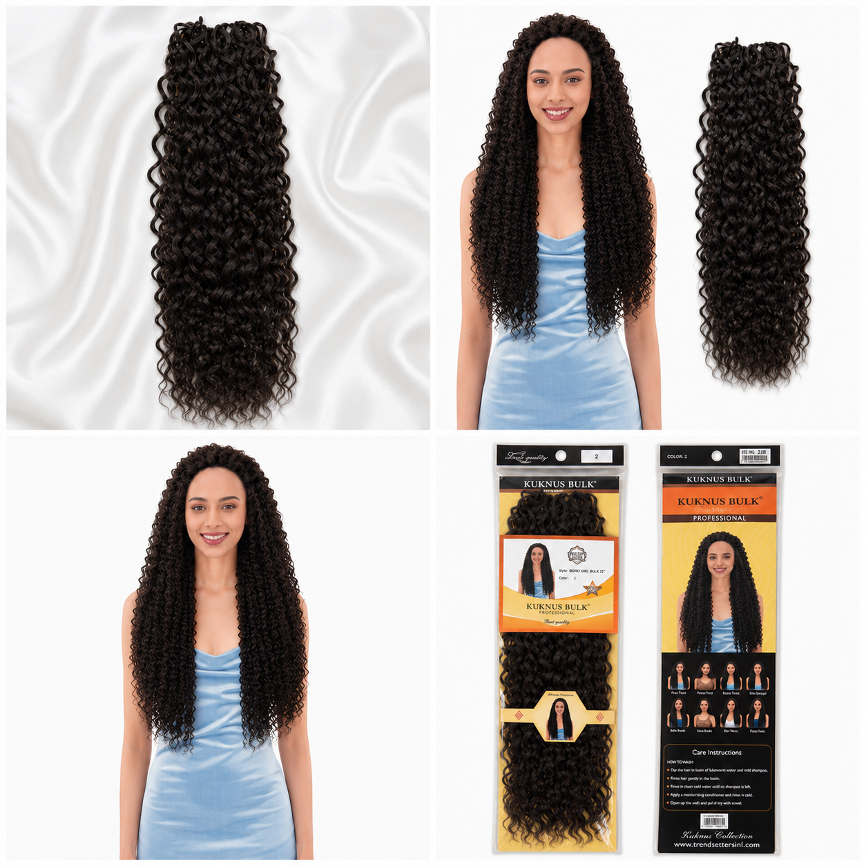 Kuknus Beach Curl Bulk Synthetic Braids Hair 20"