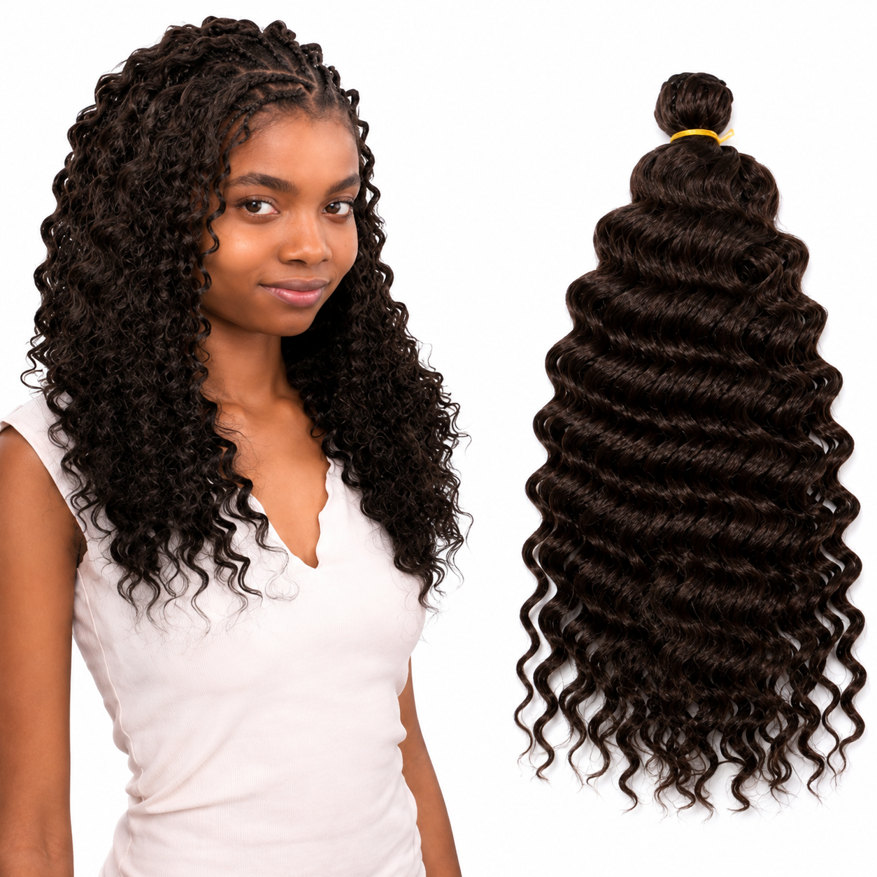 Kuknus Baby Deep Twist Bulk Synthetic Braiding Hair
