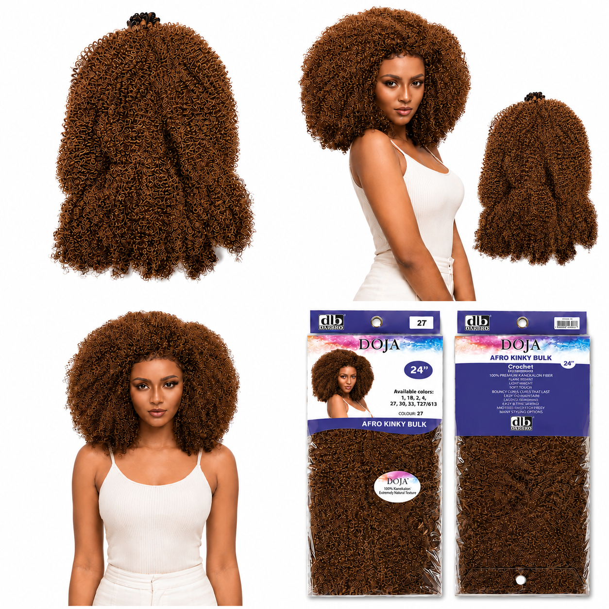Darbro Doja Style Afro kinky bulk Synthetic Hair 24
