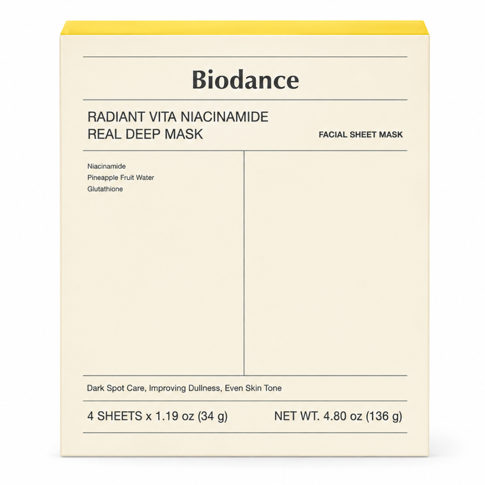 Biodance Radiant Vita Niacinamide Real Deep Mask 1 Box 34g X 4 Pieces