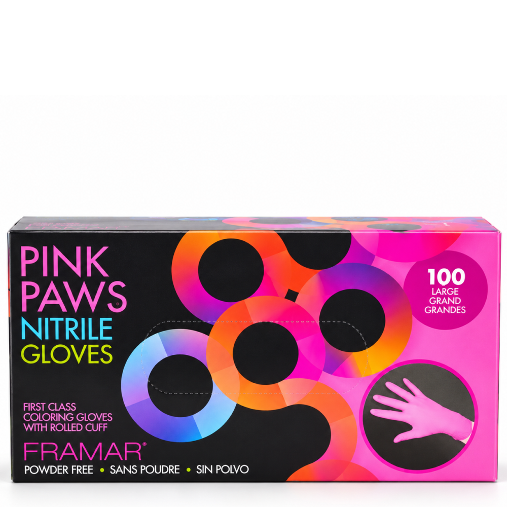 Framar Pink Paws Nitrile Gloves 100 Pieces