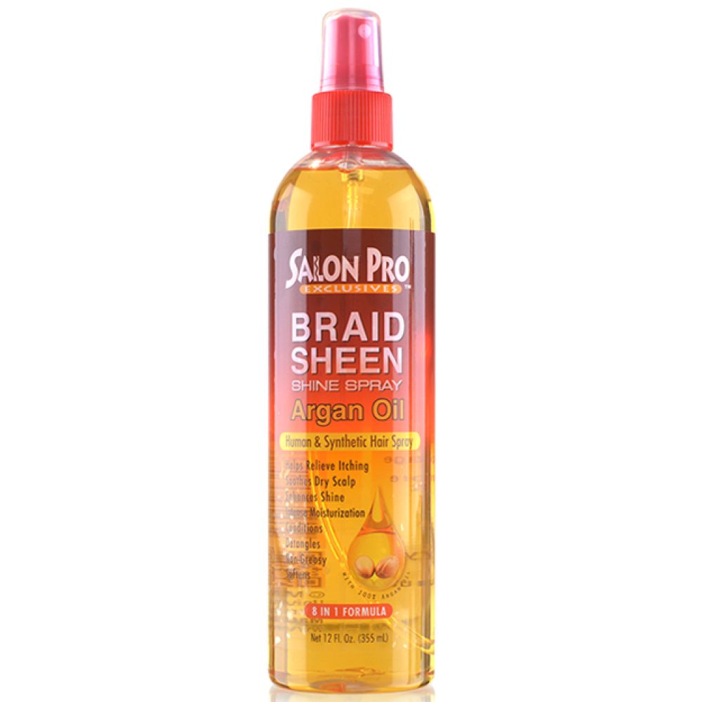 Salon Pro Braid Sheen Spray - Moroccan Argan oil 12oz