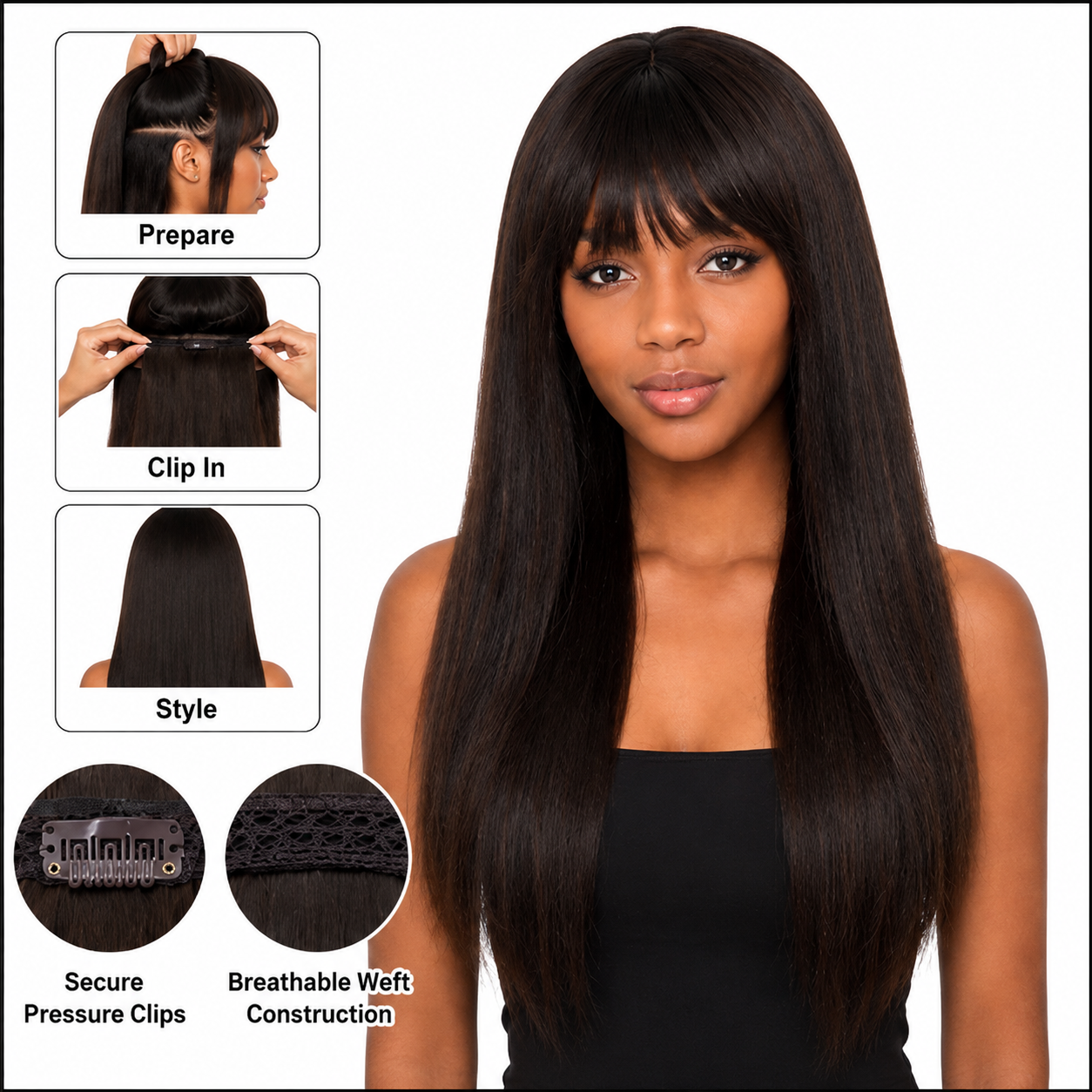 Sleek Fashion Idol 101 Synthetic Clip-In Hair Extensions 18"