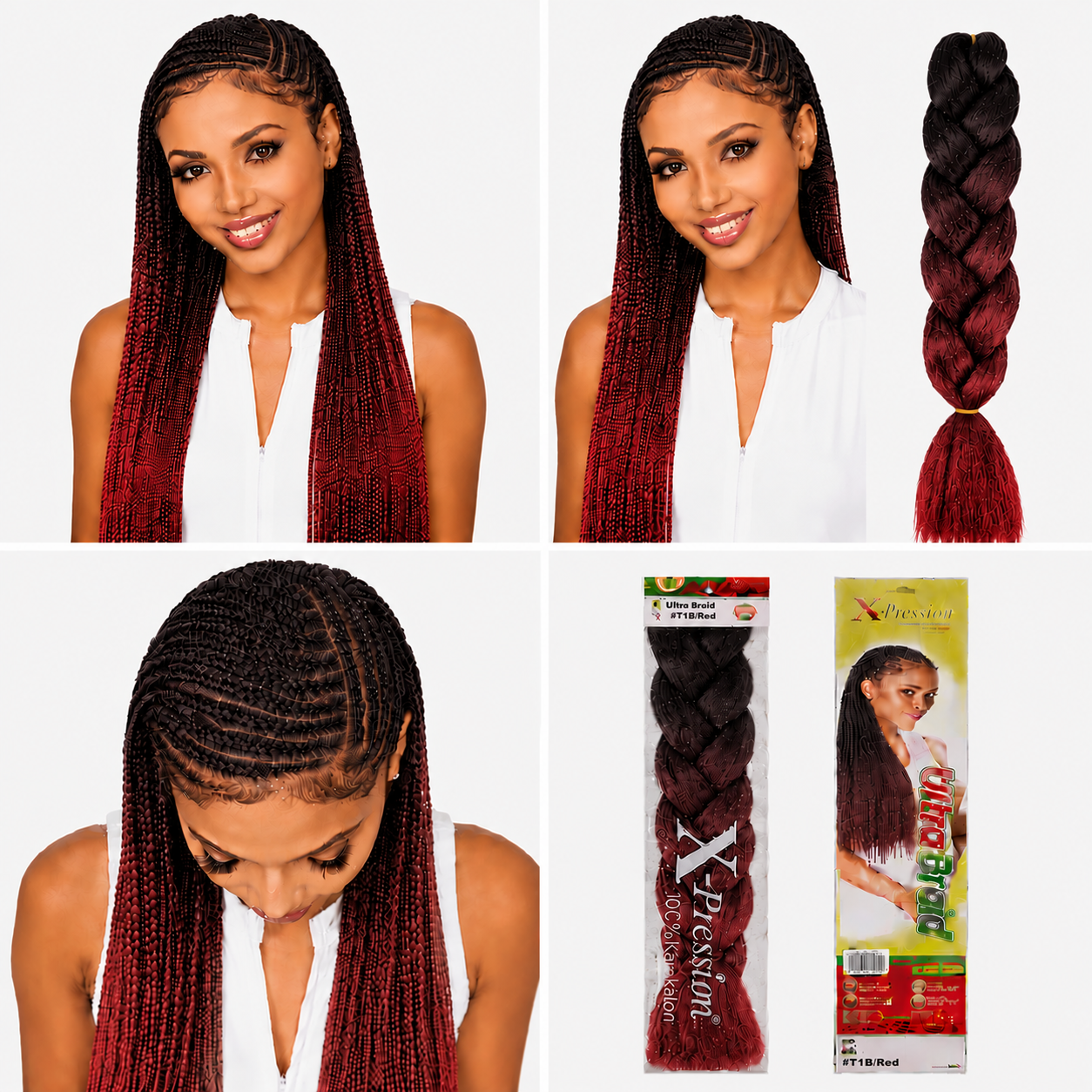 X-Pression Ultra Braids Non-Stretched Kanekalon Braiding Hair 82"