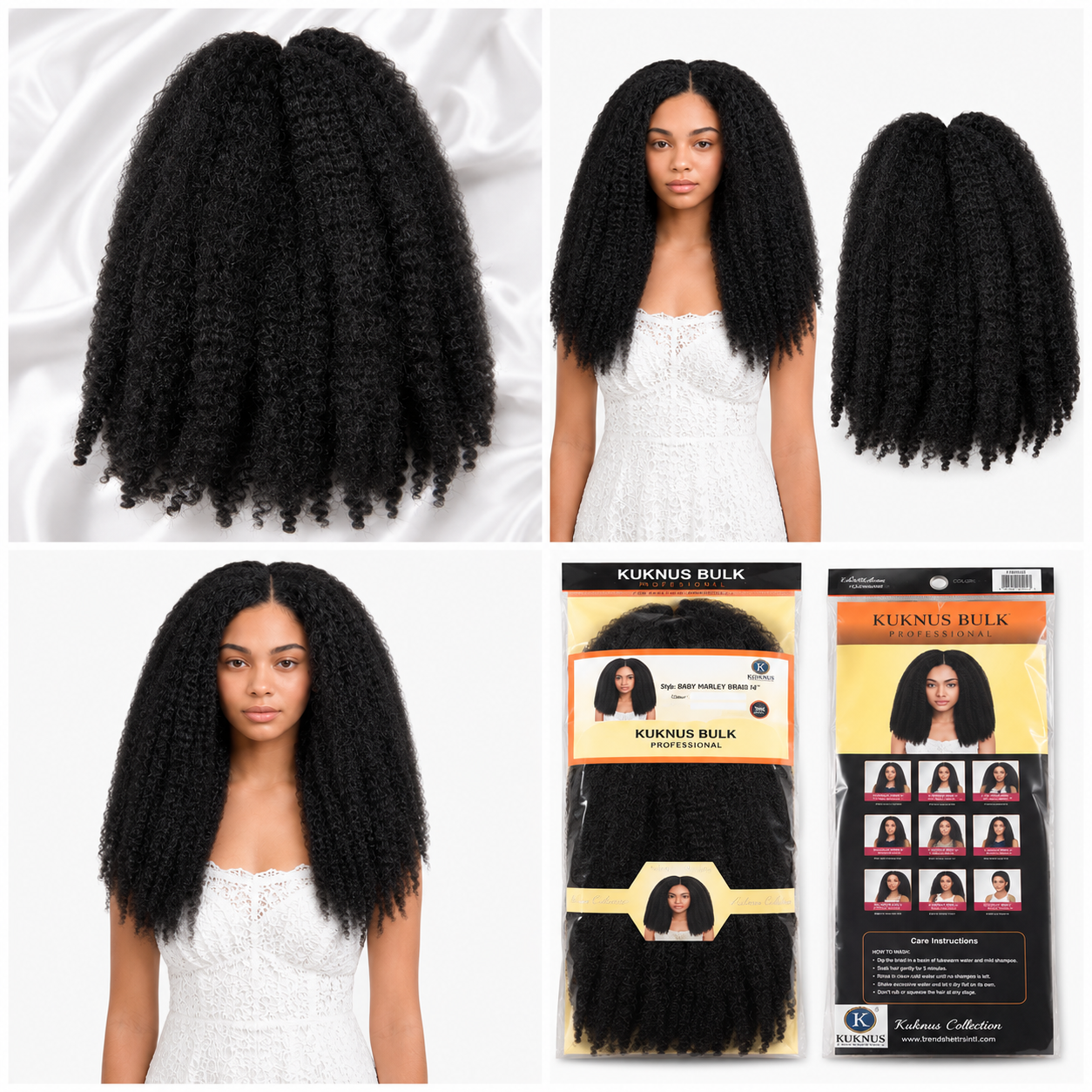 Kuknus Style Baby Marley Braid Bulk Synthetic Hair 14