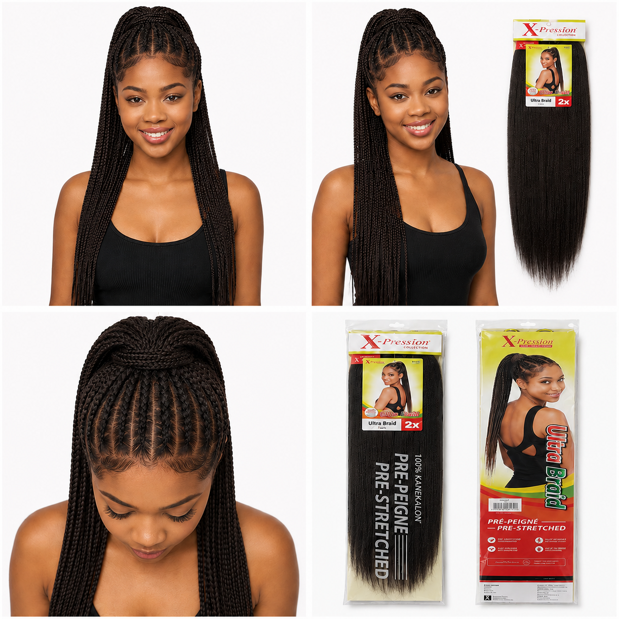 X-Pression Pre-Stretched Braiding Hair 2X Pack, 24"