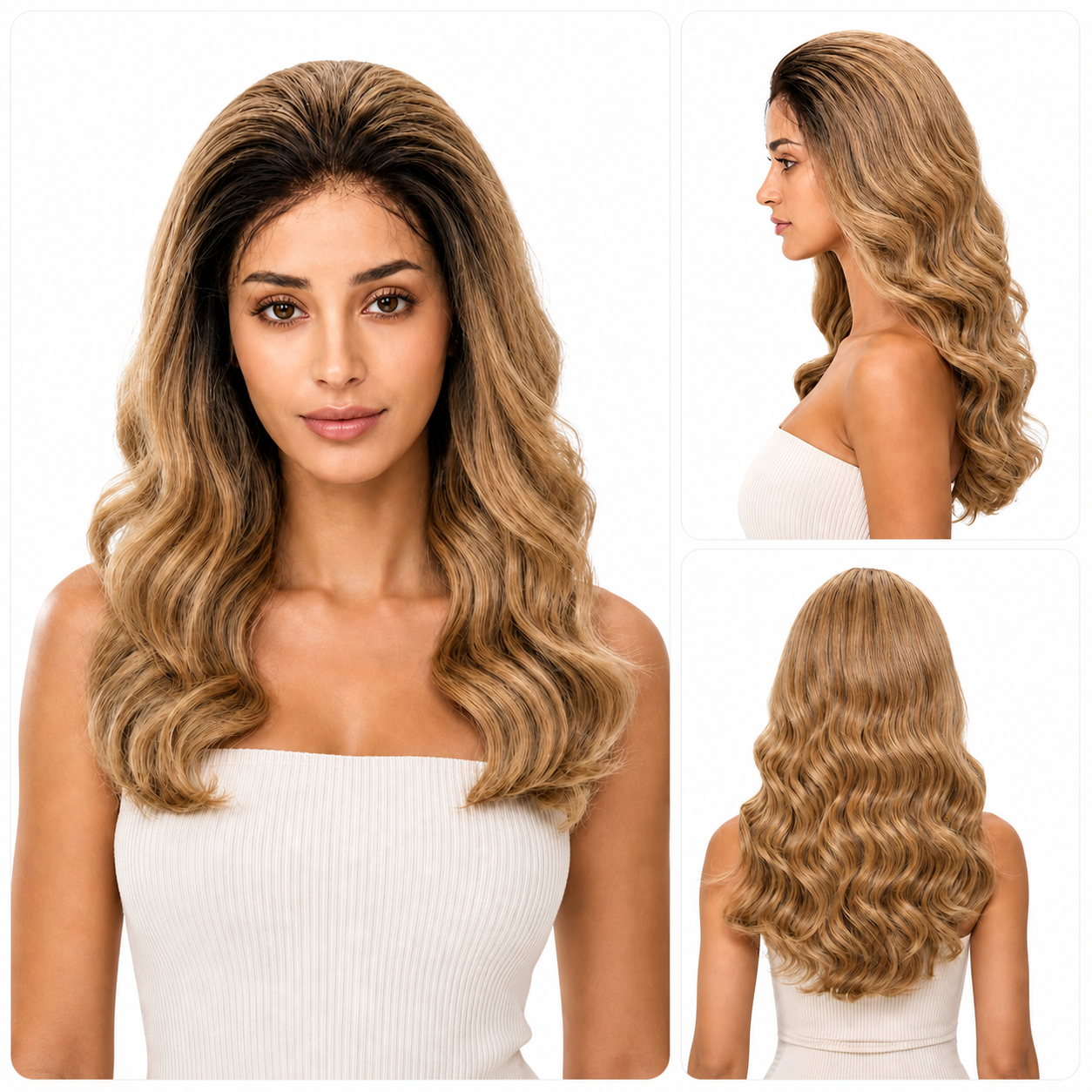 Wiglicious Style Premium Synthetic Honey Front Wig With Natural Baby Hair Line