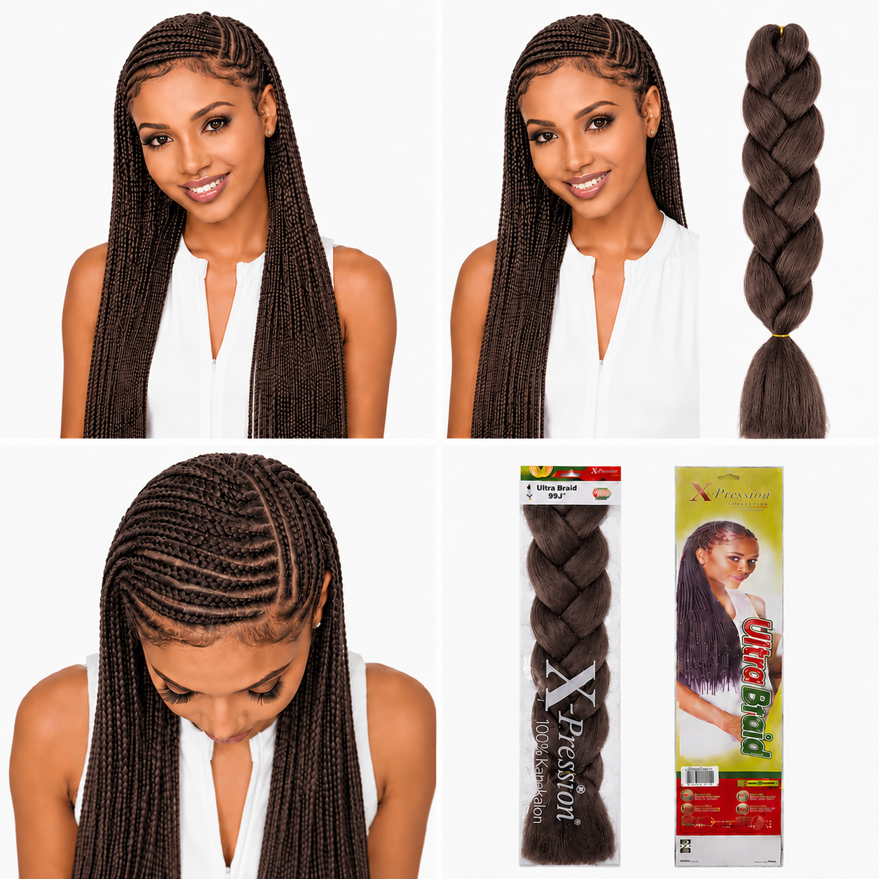X-Pression Ultra Braids Non-Stretched Kanekalon Braiding Hair 82"