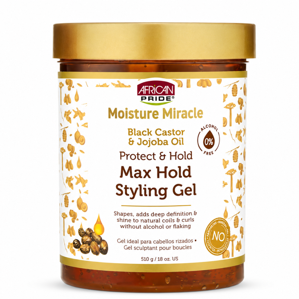 African Pride Moisture Miracle Black Castor & Jojoba Oil Gel 510g-Gel-Beauty and hair supply