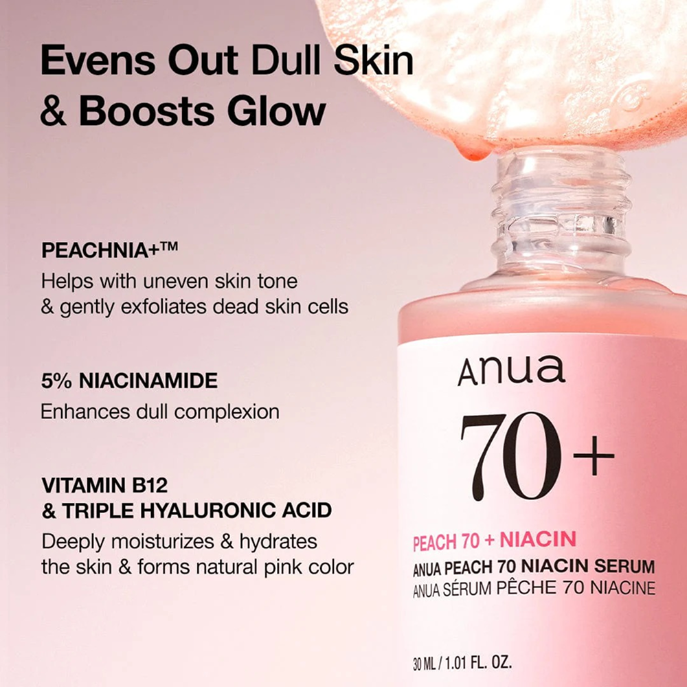 Anua Peach 70% Niacinamide Serum 30ml-Niacinamide Serum-Beauty and hair supply