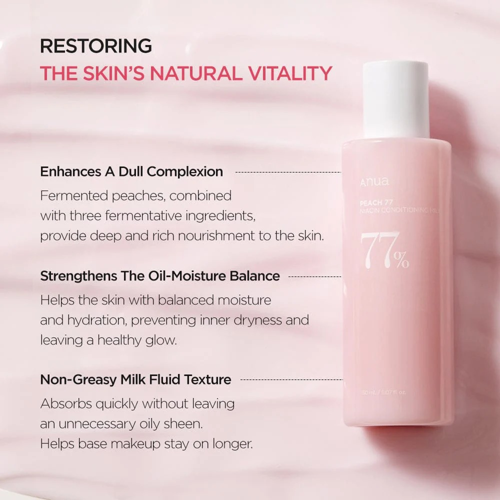 ANUA Peach 77% Niacin Conditioning Milk 150ml-Collagen Glow Moisturizer-Beauty and hair supply