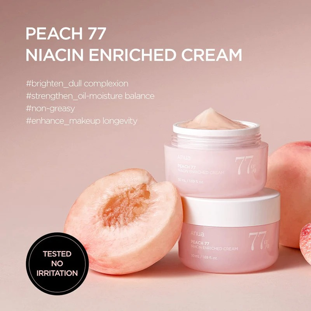 Anua Peach 77% Niacin Enriched Cream - 50ml-Collagen Glow Moisturizer-Beauty and hair supply