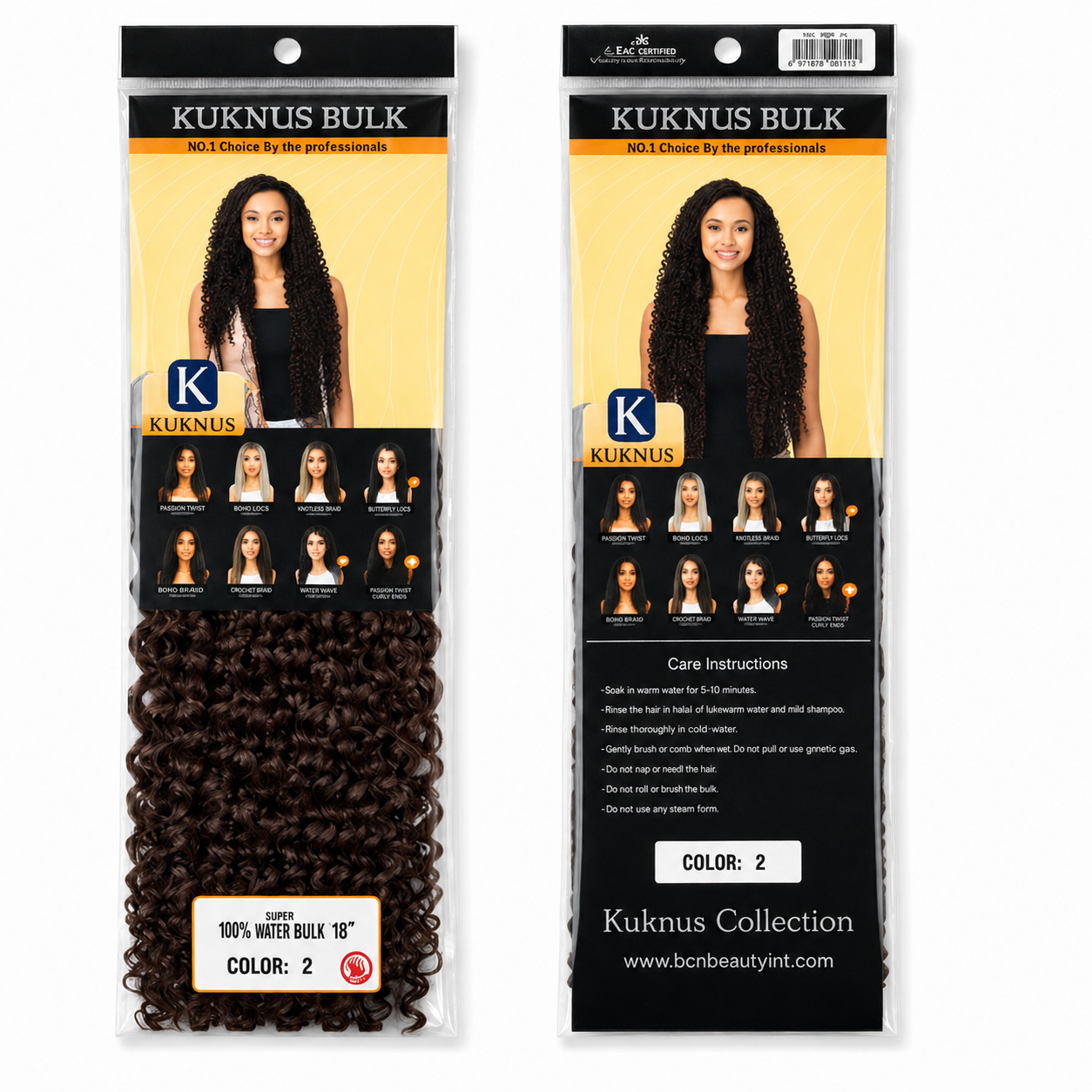 Kuknus Water Bulk Synthetic Braiding Hair, 20"