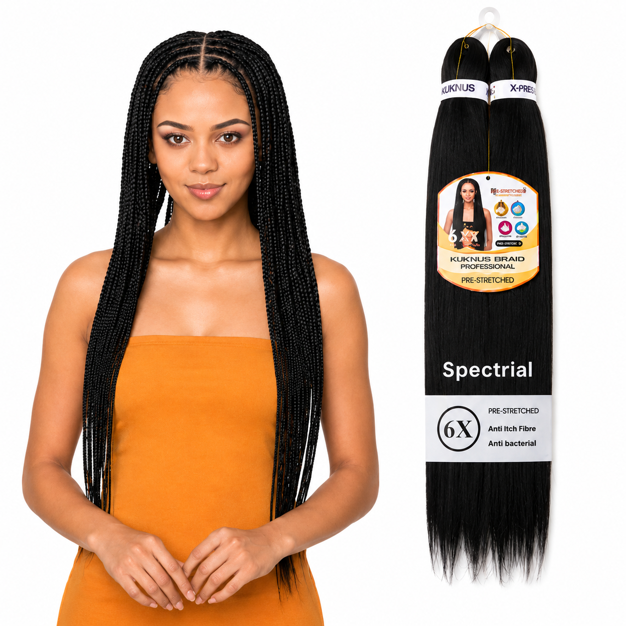 Kuknus Braids 6X Value Pack Pre-Stretched 26"