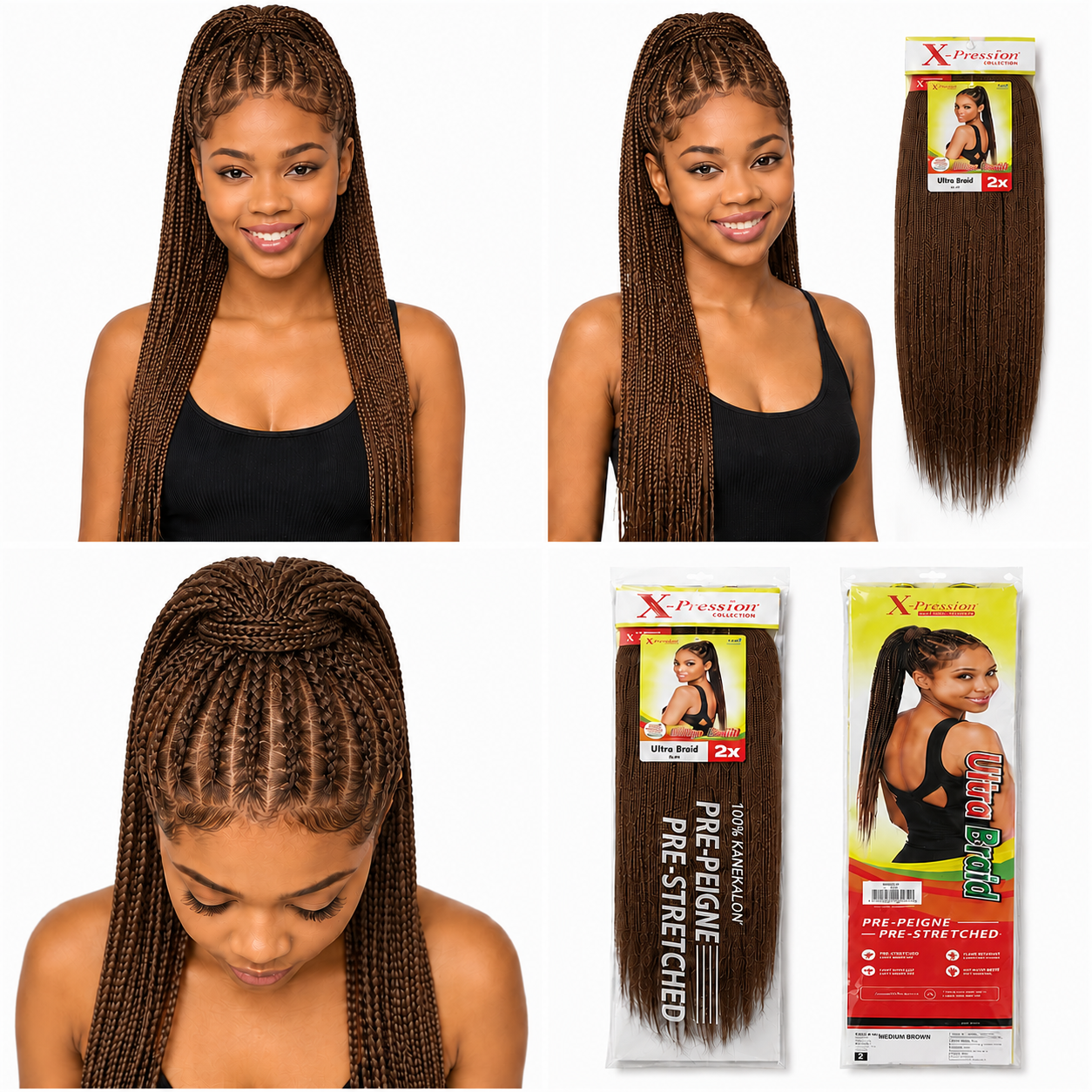X-Pression Pre-Stretched Braiding Hair 2X Pack, 24"