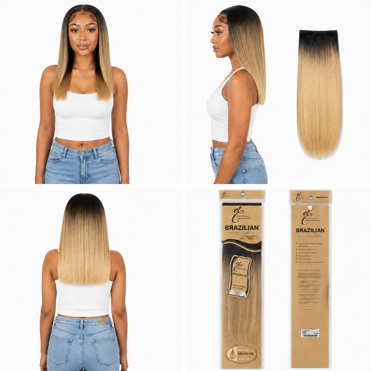 Ei Brazilian Unprocessed Straight Human Hair Wave