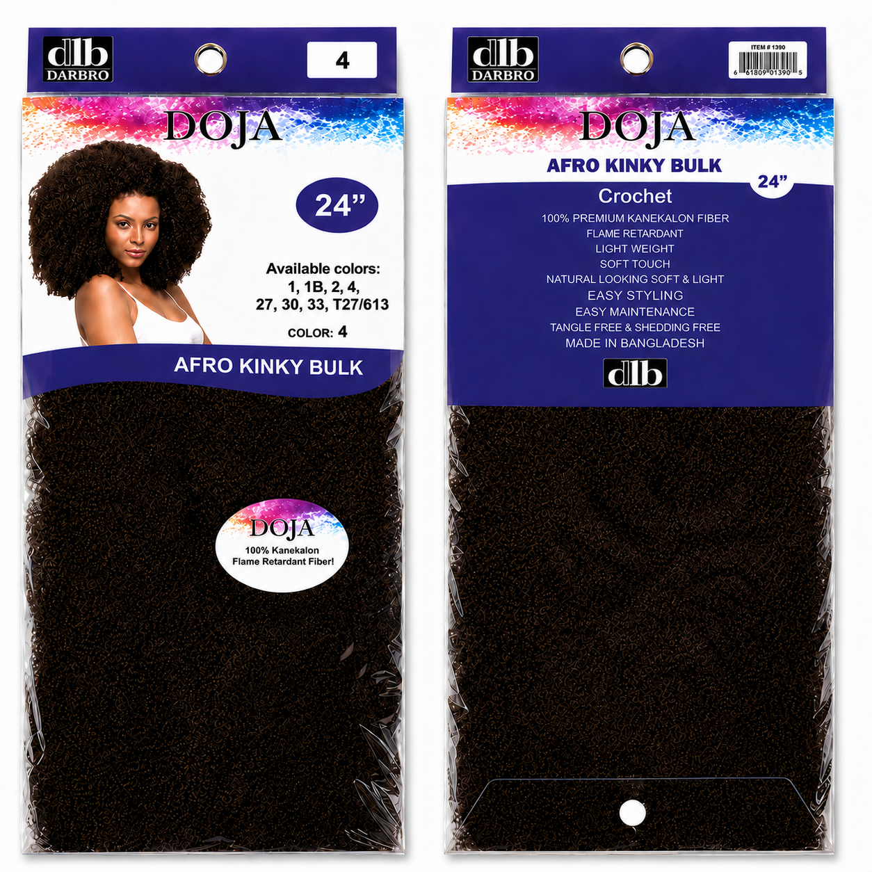 Darbro Doja Style Afro kinky bulk Synthetic Hair 24