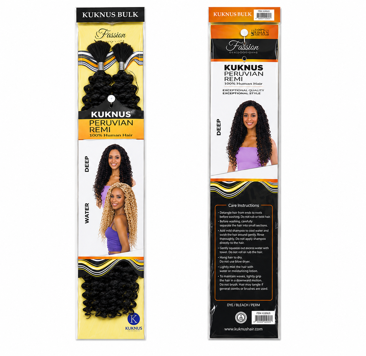 Kuknus Peruvian Remi Style Boho Water Bulk Synthetic Hair