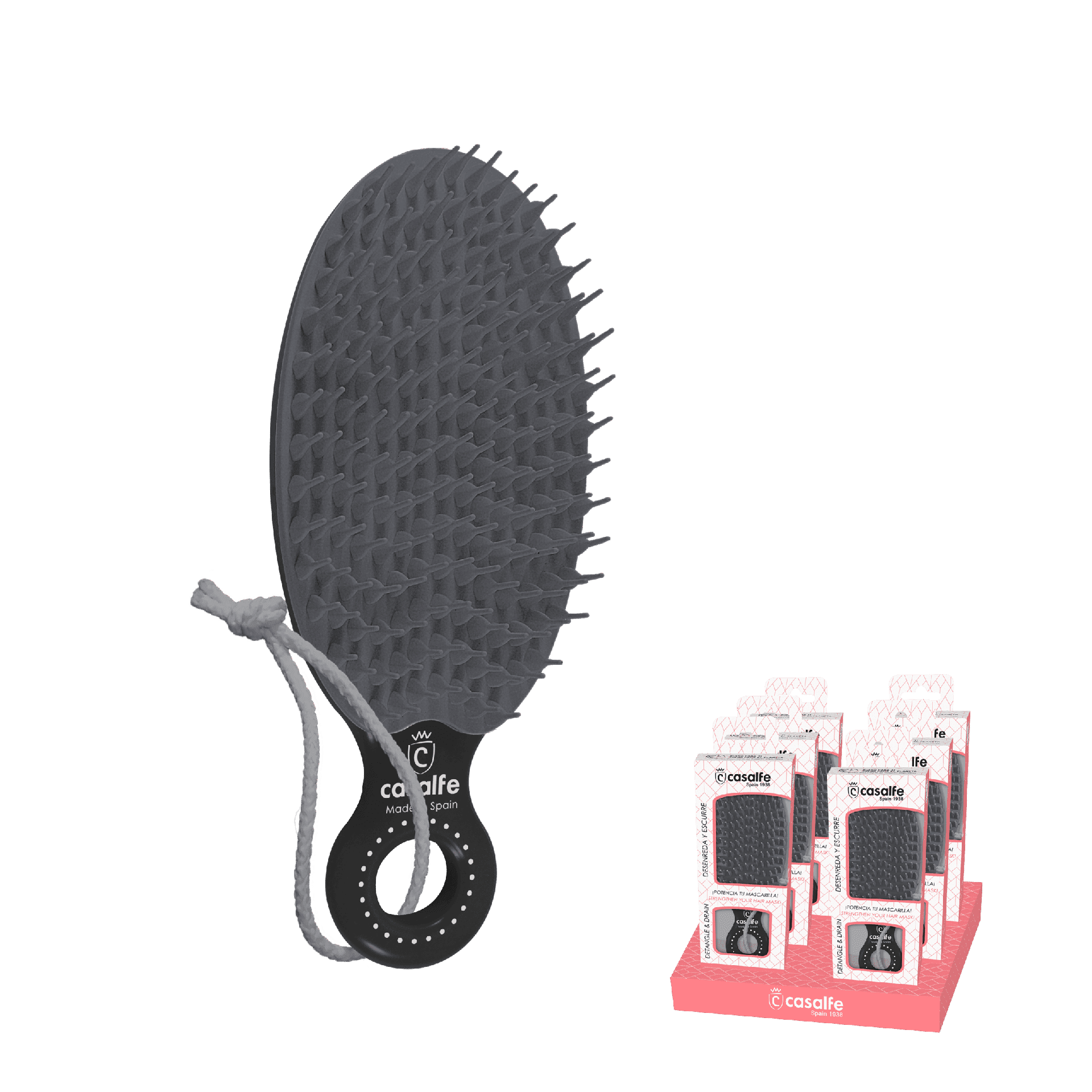 Casalfe Black Brush Detangles and Drains Boosts the Mask-Styling Brush-Beauty and hair supply