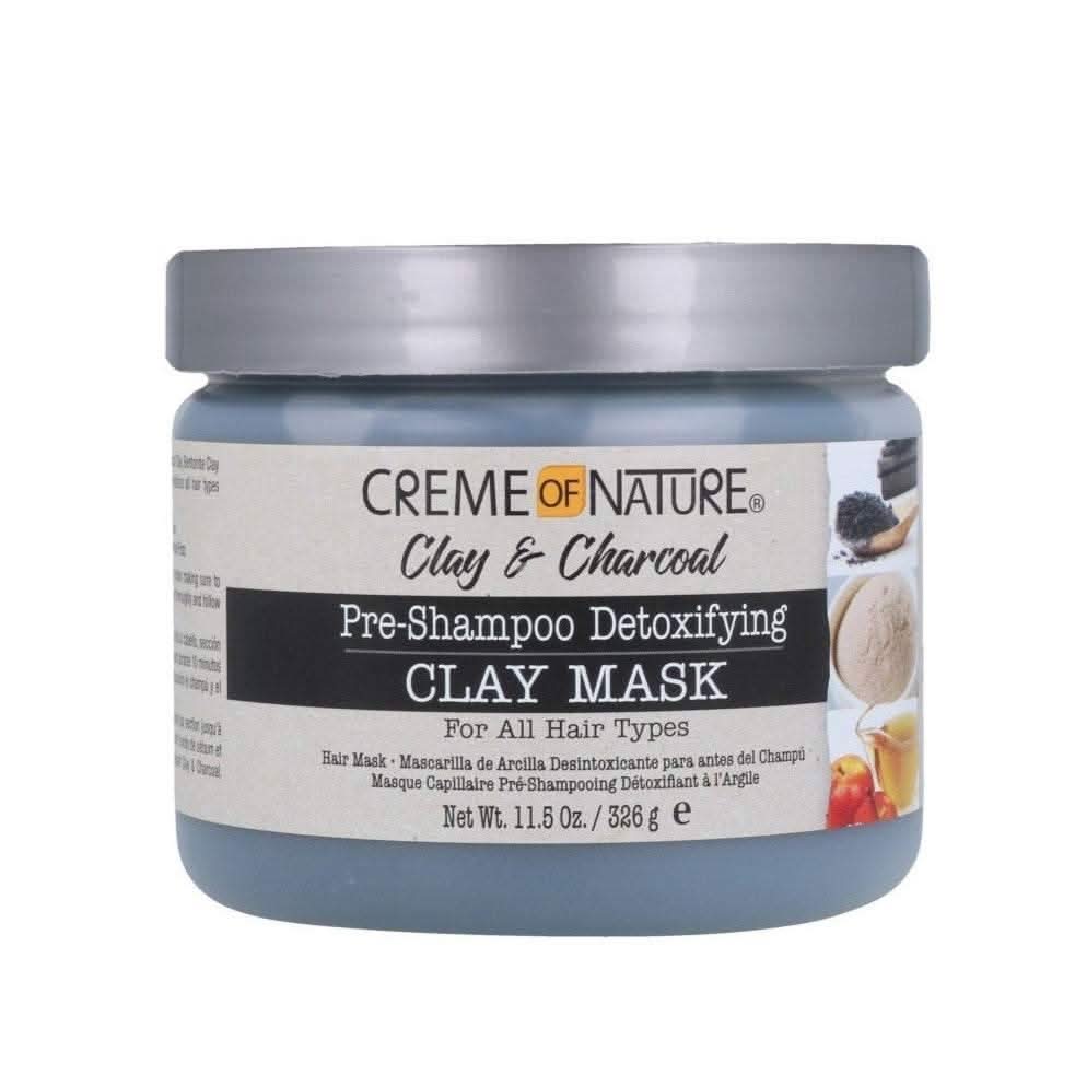 Creme of Nature Clay & Charcoal Pre-Shampoo Detoxifying Clay Mask 326g-Hair Mask-Beauty and hair supply