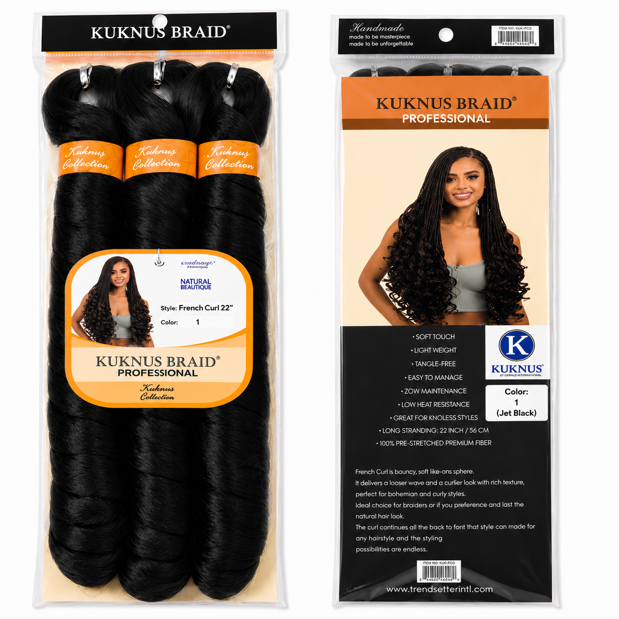 Kuknus Style 3x French Curl Bulk Synthetic Hair