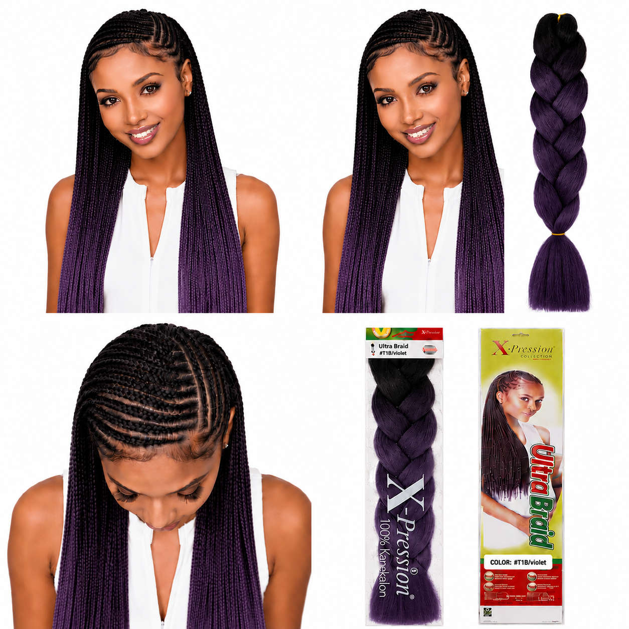 X-Pression Ultra Braids Non-Stretched Kanekalon Braiding Hair 82"