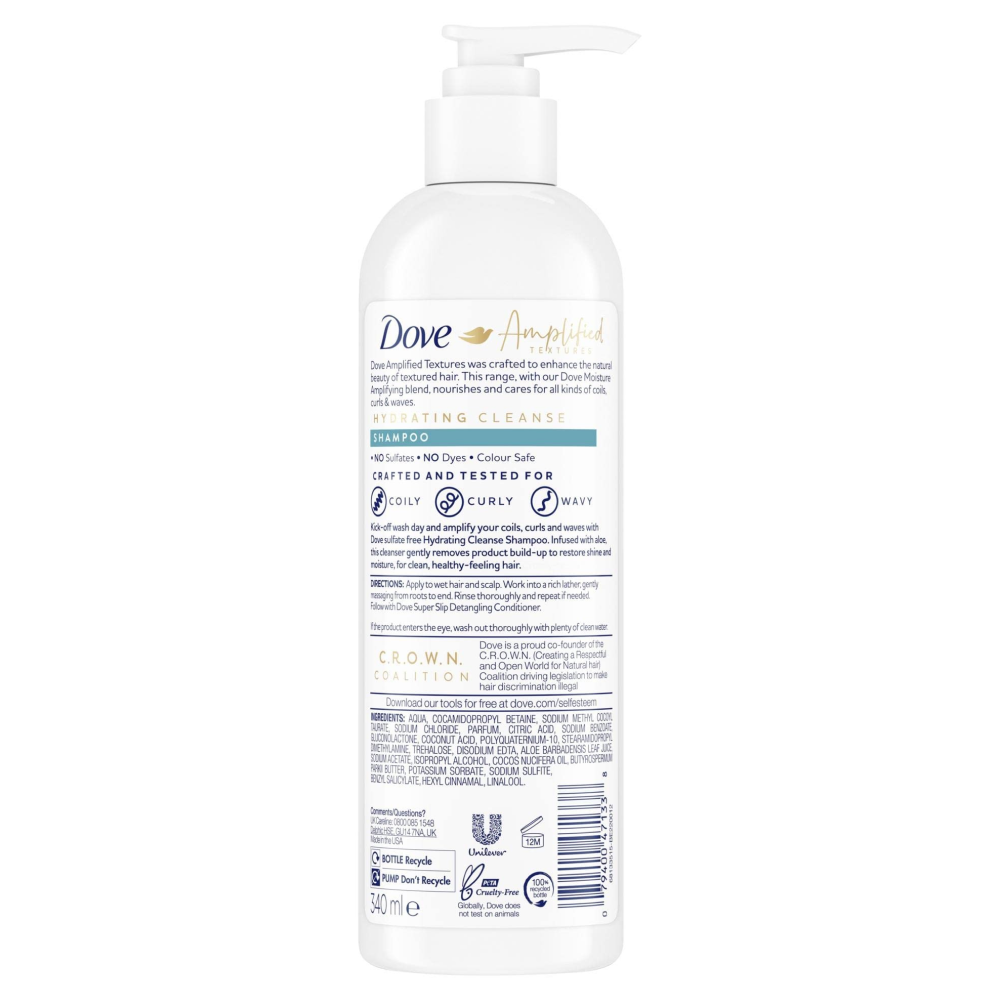 Dove Amplified Textures Hydrating Shampoo 340mI-All-Beauty and hair supply