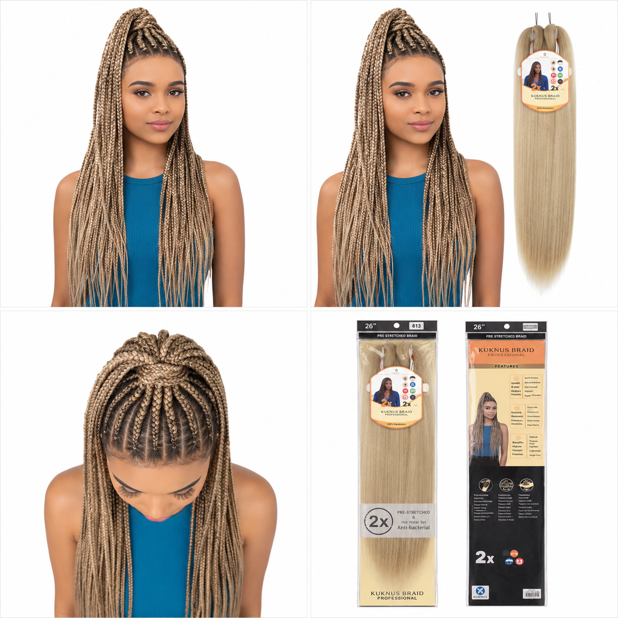 Kuknus Braids 2x Value Pack Pre-Stretched 26"