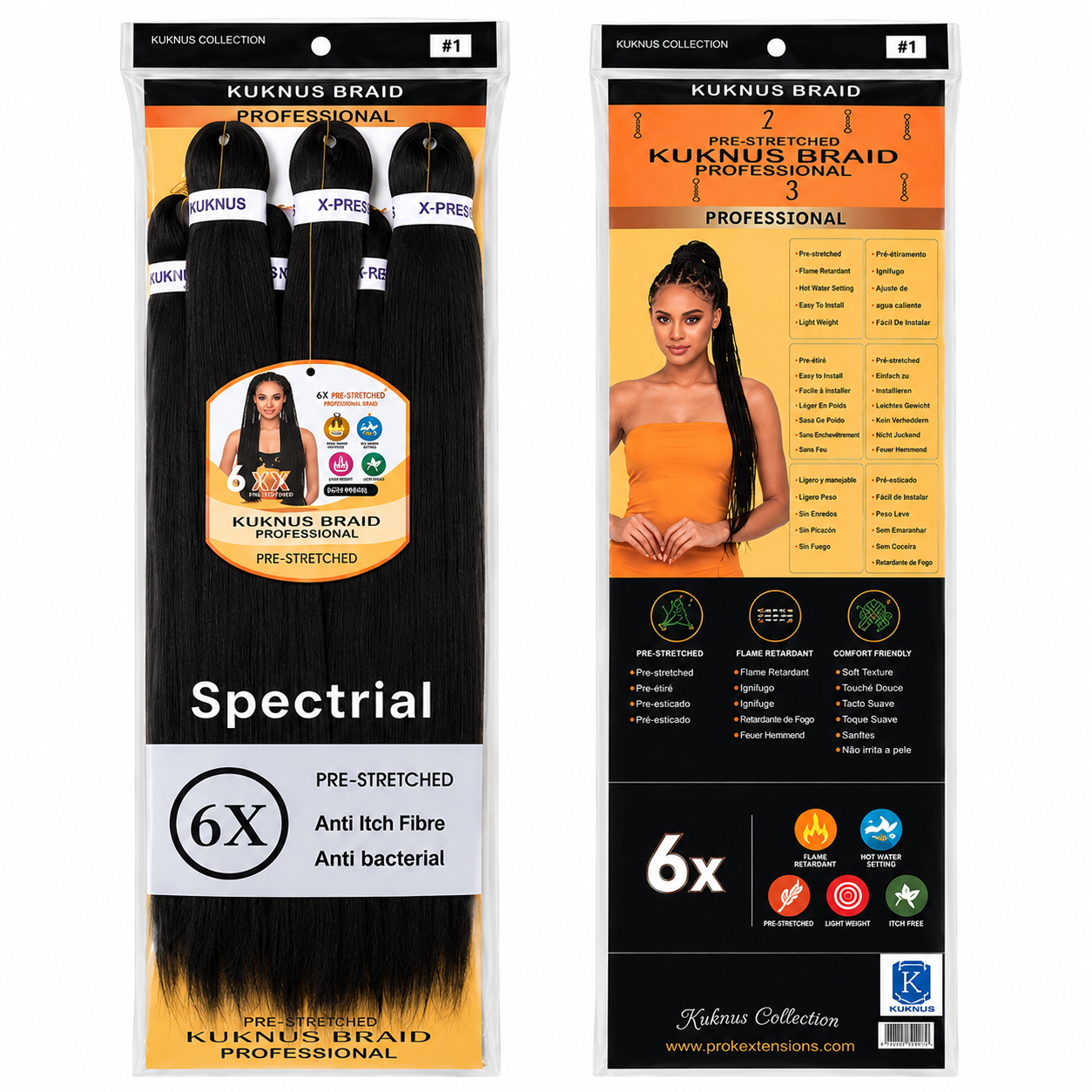 Kuknus Braids 6X Value Pack Pre-Stretched 26"