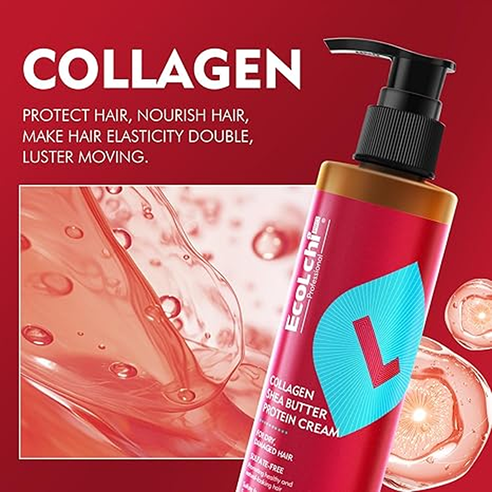 Ecolchi Collagen Shea Butter Protein Cream 200ml-Protein Care-Beauty and hair supply